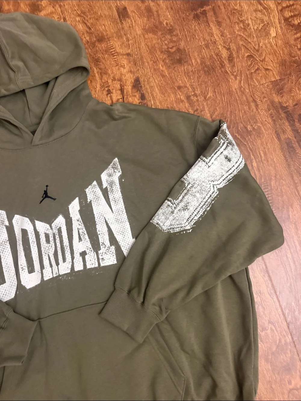 Jordan Olive Green Graphic Pullover Hoodie